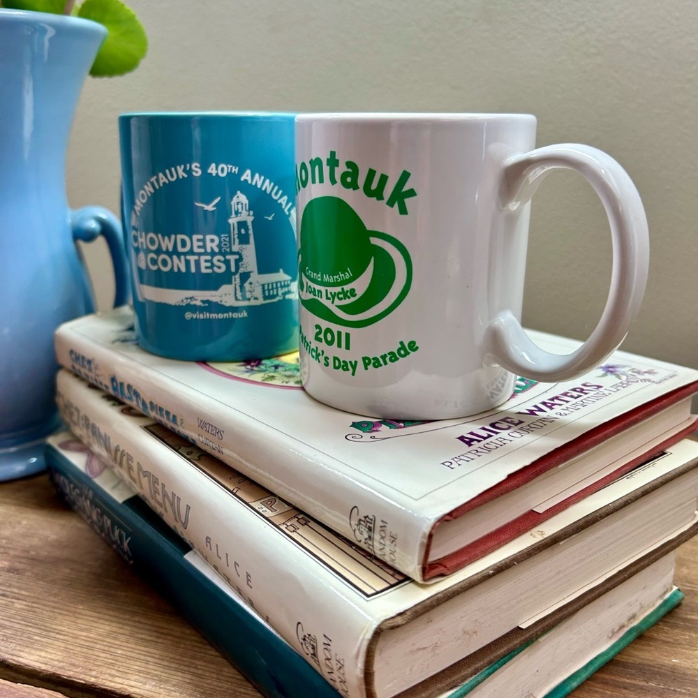 Montauk Blue and White Ceramic Mugs Set - Picture 5 of 7